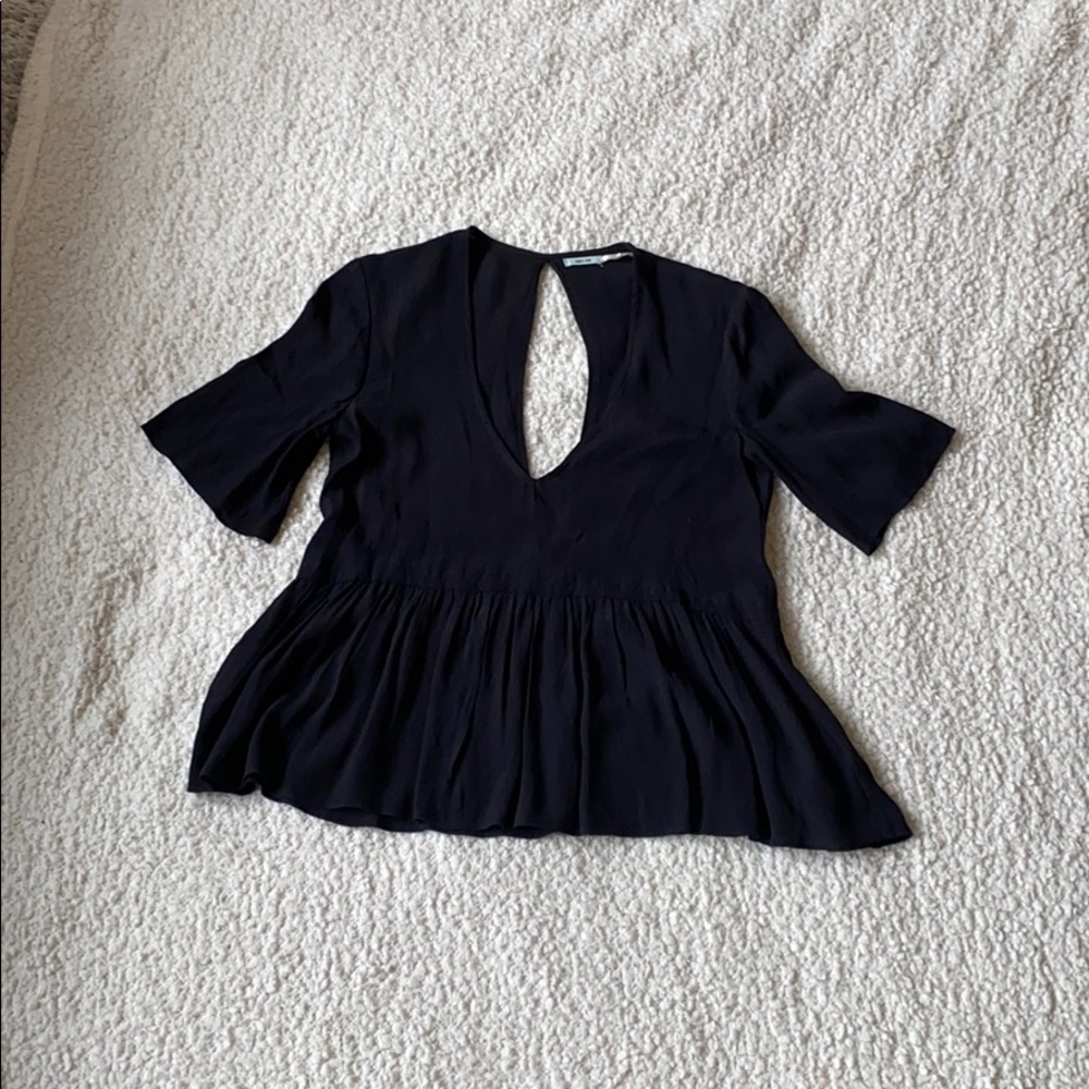 Black Kimchi Blue Open Back Blouse